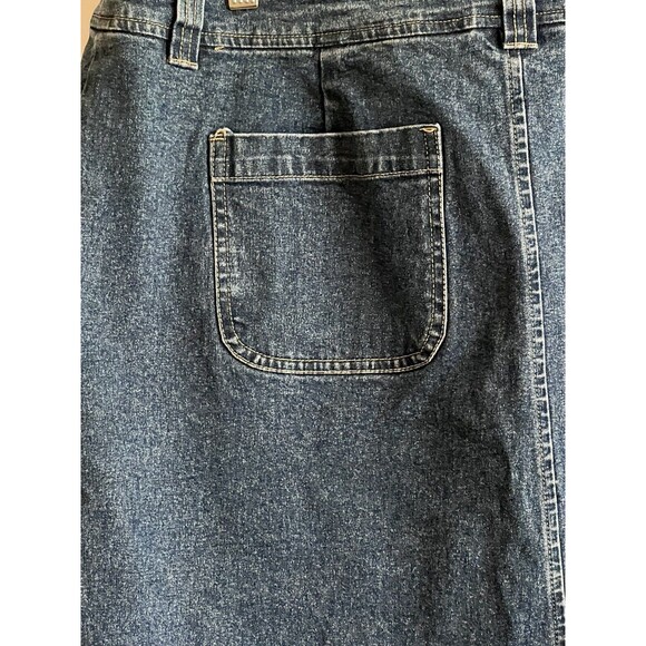 Appleseed’s Denim Skirt Size 18 Front & Back Pockets Belt Loops Button Zip - Picture 8 of 9